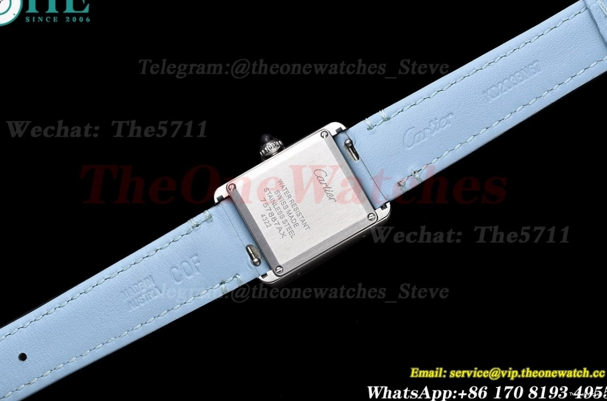 Quartz Leather White Strap LE Blue dial SS Small On Tank K11F Must 0330